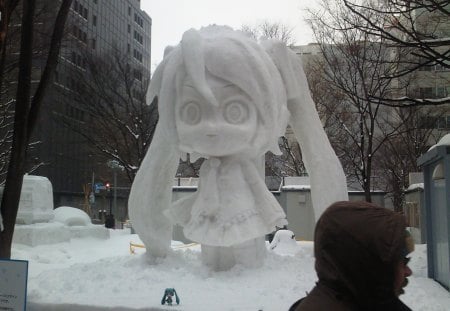 ice miku - ice, chibi, mki hatsune, long hair, city, bing