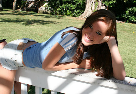 Sexy Taylor - sexy, hot, jean shorts, smile, brunette