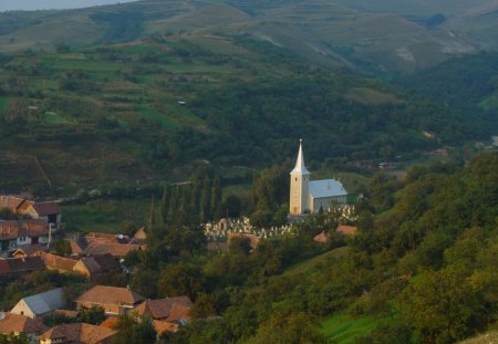 CHURCH IN THE ROMANIAN CARPATHIANS - church, mountains, architecture, religious