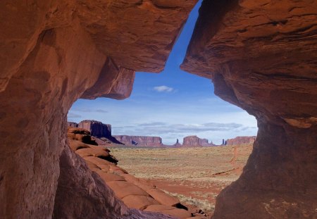 Port Hole - rock, hole, canyon, sky