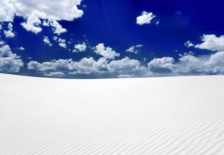 White Sand - white, sky, sand, clouds