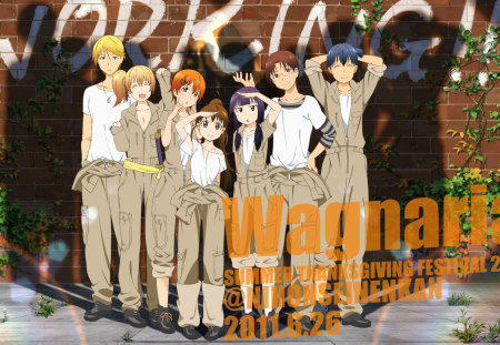 Wagnaria-Working!! - anime, working, uniform, wall