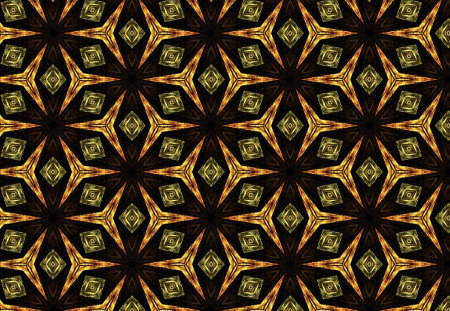 Kaleidoscope 5 - black, kaleidoscope, yellow, photoshop, art