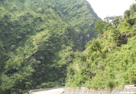 mountains - nature, mountain, path, road