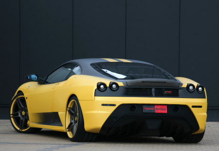 Ferrarri - black, tuned, yellow, ferrarri, italy