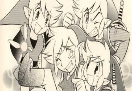 Great Friendship - vio, four swords, zelda, red, blue, green, fairy, video games, fs, manga