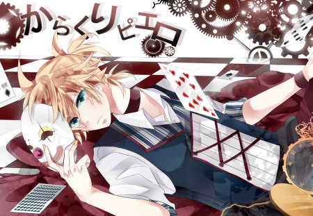 len kagamine - kawaii, len kagamine, mask, with