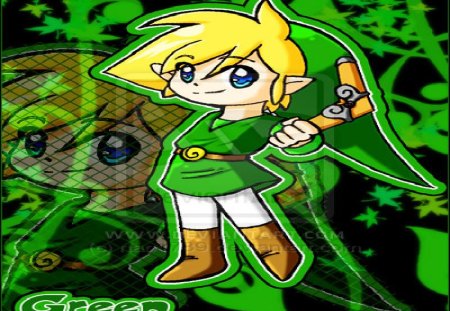 Green - boomerang, green, video games, four swords, zelda