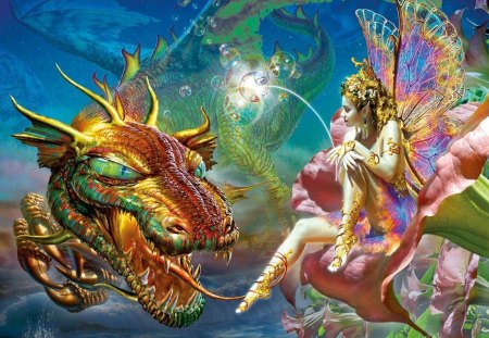 Dragon - woman, dragon, fantasy, other