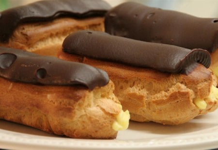 Eclair with chocolate