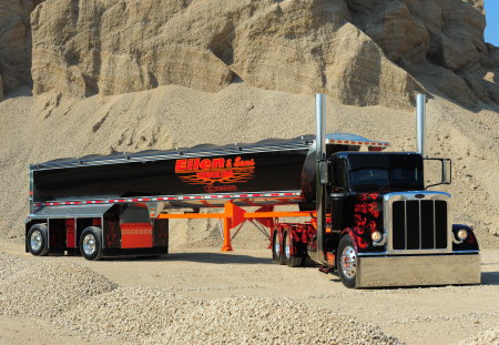 Sand Hauler - black, sand, rig, truck