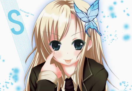 Sena - anime, mocking, blond, girl, cute, sena, blush