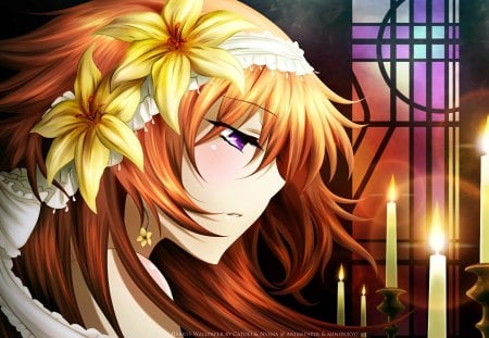 Pandora Hearts - hearts, pandora, female, candles, anime, flowers