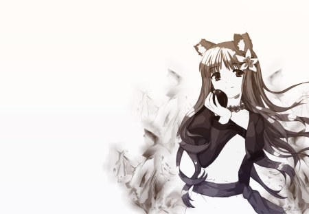 Poisoned Apple - white, neko, girl, pic, black, cute