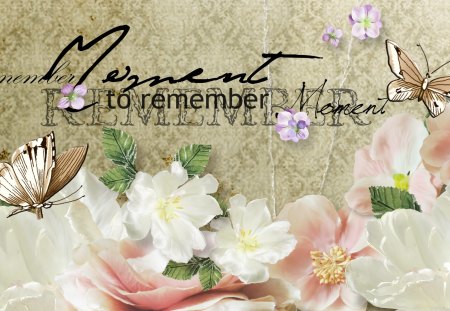 Remember - vintage, memories, flowers, firefox persona, natural, butterflies