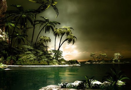 Green Island - nature, island, green, other