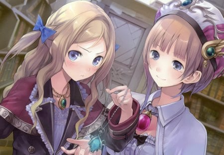 What are we going to do - rororina fryxell, girl, cuderia von feuerbac, anime, sweet, blush, kishida mel, cute, atelier rorona