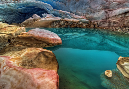 styrofoam_ice - ice, water, nature, reflection, mountain