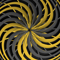 Abstract Yellow and Grey Fan