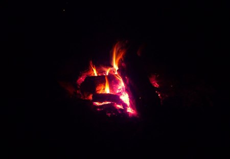 Fire at Night - at night, picture, fire, beautiful