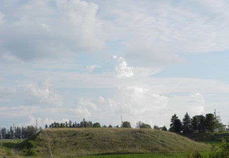 Clouds - clouds, trees, nature, sky