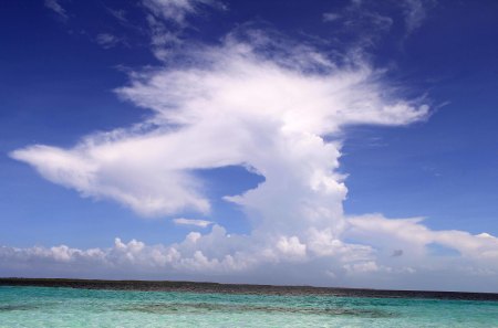 White on Blue - white, ocean, blue, clouds, water, sea