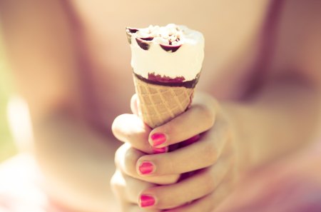 Cone Icecream - cone, girl, delicious, summer, icecream