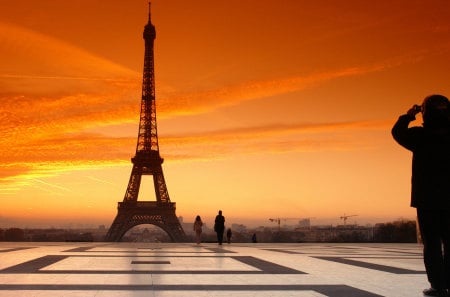 What a lovely view..... - paris, sunset, view, lovely, photo, sky, eiffel tower