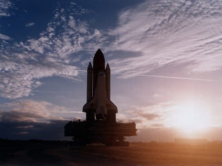 Space Shuttle - Setting Sun - space shuttle