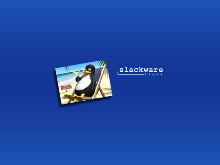 Slackware Beach - slackware, tux, beach