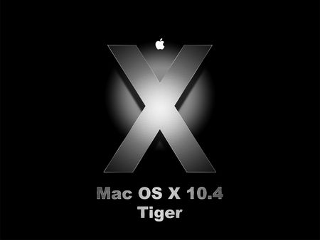 Mac OS X 10.4 Tiger - black, os x, mac, apple, tiger