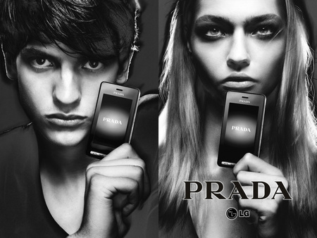 Prada LG Pair - sasha pivovarova, cell phone, lg, eddie klint, prada