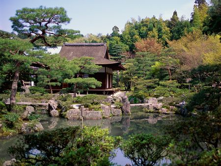 Ginkakuji Temple WDS - lakes, japan, water, reflections, kyoto, temples, asia, sky, ginkakuji, photography, trees