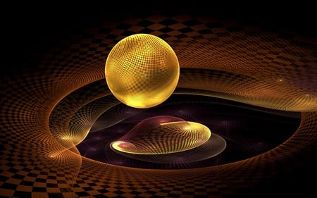 golden sphere - ball, golden, sphere