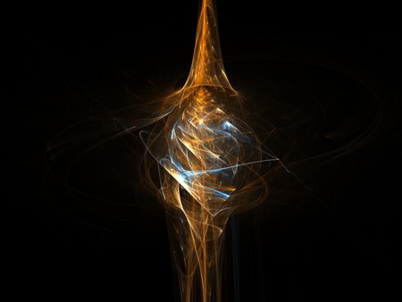 Fractal Flame - wraped, around, brown, tan, gold, fractal