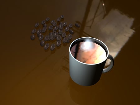 morning coffee - 3d, cup, brown, coffee