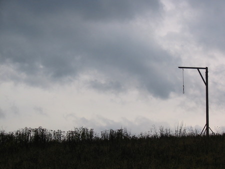 Hang Mans Tree - rope, noose, criminal, hang, field, death, sky