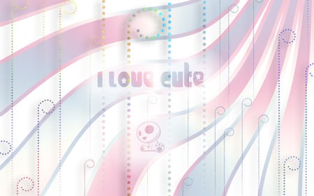 I Love Cute - word, i love cute, text, dots, purple, pink, words, dot, cute