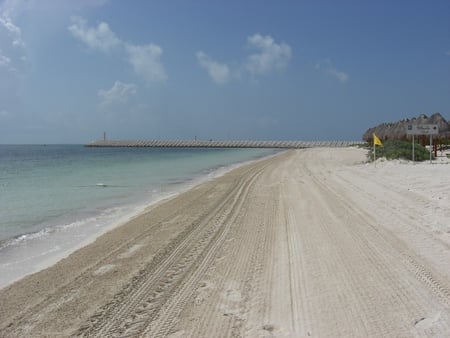 How Far Does It Go - beach, sand, white, sky