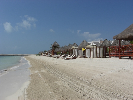 Can You See Our Lounge Chairs - beach, sand, sky, ocean