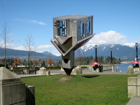 a device to root out evil (Vancouver, Canada) - church, clouds, day, cementery, evil