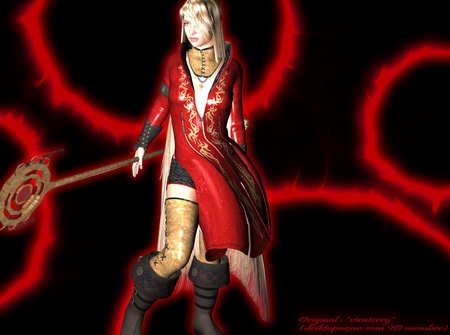 Long Hair Witch - armor, viraterry, 3d, weapon