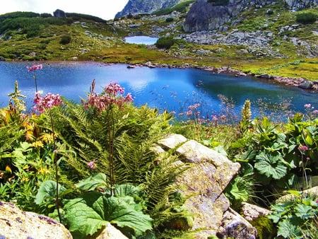 Mountain lake - water, blue, beauty, lake, mountain