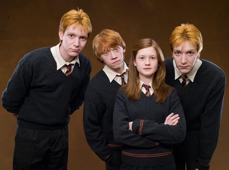 Weasley kids - harry potter, fred, george, ginny, bonnie wright, weasley, rupert grint, ron