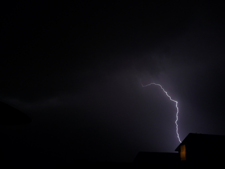 God's Fury - sky, house, lightning, nature