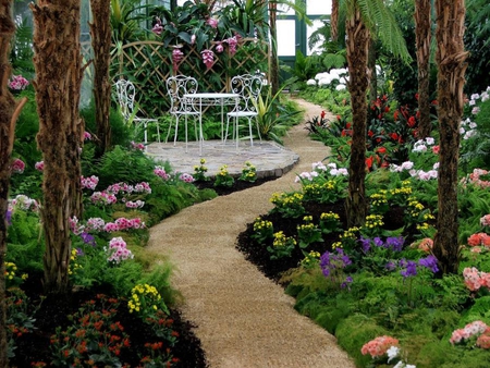 garden - nature, flowers, garden, path