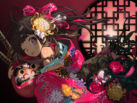 Kimono Girl - cute, beauty, new, kimono, sweety, anime, girl