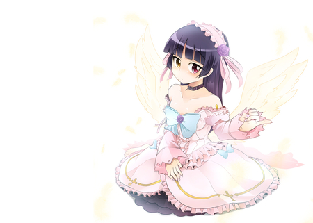 ore no imouto ga konna ni kawaii wake ga nai photoshop - ore no imouto ga konna ni kawaii wake ga nai photoshop, bicolored eyes, zuzu, white, gokou ruri, wings