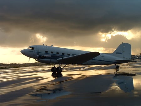 After the Storm - twin, douglas, dc3, classic, engine, plane, airplane, dc-3