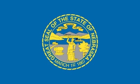 NEBRASKA STATE FLAG - flag, symbol, state, blue, american